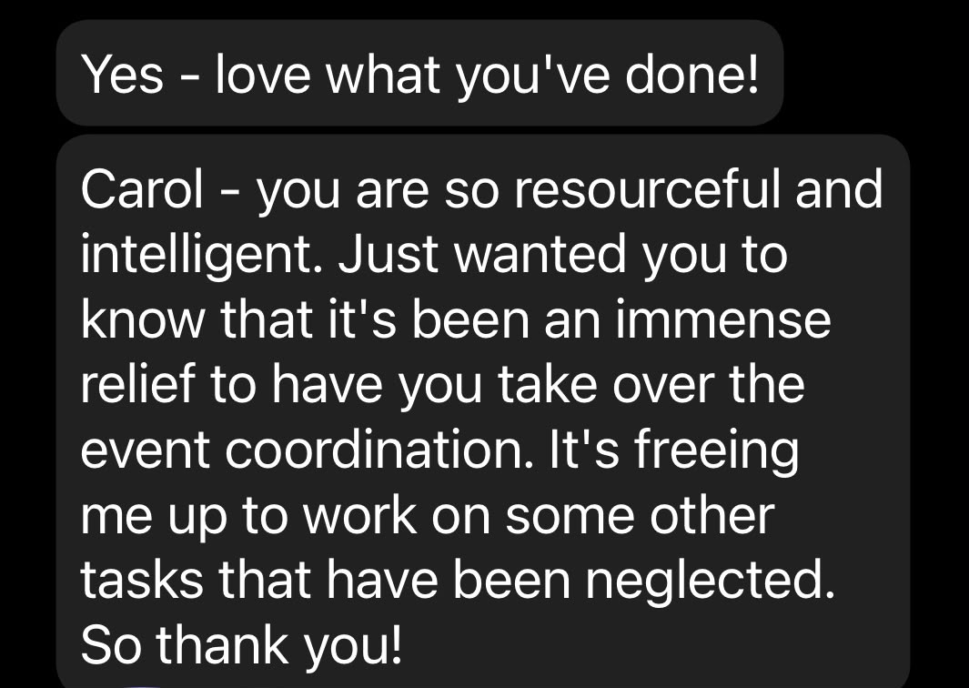 Client testimonial screenshot