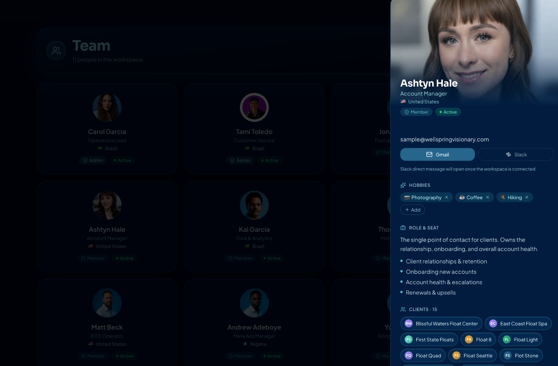 TEAM & PROFILES MODULE