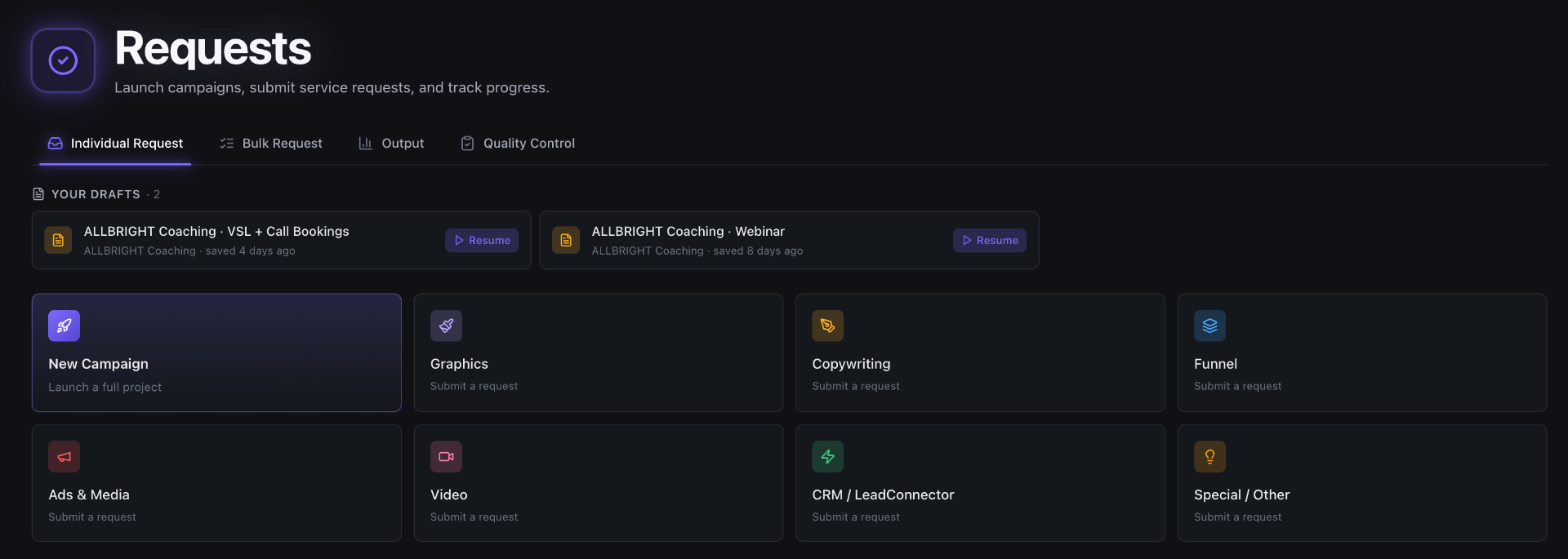 CLIENT REQUESTS MODULE